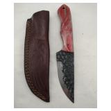 Handmade Damascus-style hunting knife 4 " blade