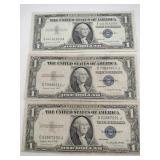 2 1935 Blue seal silver certificates 1$ 1 1957