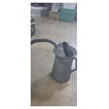 Galvanized oil pail with built in funnel