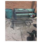 Metal outdoor glider love seat