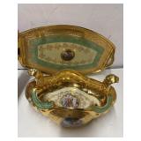 Le Mieux Gilded in 24k Gold China Platter 14ï¿½x 9ï¿½