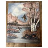 Original Becky Vsetula Painting Geese in Flight