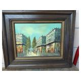 Paris Art Scape signed by Pelbam framed 24ï¿½x20ï¿½