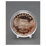 1 Ounce .999 Fine Copper America 250 1776-2026