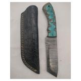 Handmade Damascus-style knife distinctive pattern