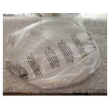 New elongated white toilet seat with hardware