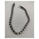 Silver clear Stone link bracelet marked 925.