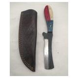 Handmade Damascus-style knife square pattern  4 "