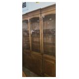 Drexel china hutch qith wooden shelves glass