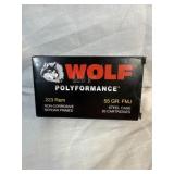 Wolf 223 ammo 55gr FMJ 20 rounds