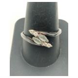 Silver clear Stone ring marked 925 size 9.5.