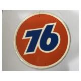 Union 76 gas station embossed metal sign 12"