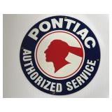 Thick metal Pontiac authorized service sign 12"