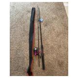 2 pc fishing pole W/Zebco open face reel