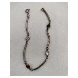 Silver Stone  linked bracelet marked 925.