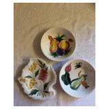 Vintage relish, tray, Italy, two salad bowls.