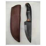 Handmade Damascus-style  hunting knife 4 " blade
