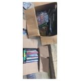3 large boxes of dvds and movies