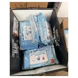 Box of alcohol, sanitizing wipes