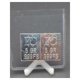 10 Grains Of .999 Fine Silver