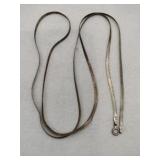 Silver herringbone necklace marked 925.