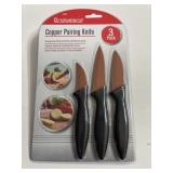 3 pc Copper paring knives