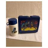 1982 Batman lunchbox and thermos dark blue.