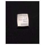 1 Gram .999 Fine Silver Valcsmbi Bar
