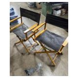 Two foldable directors chairs