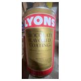3lb 8oz can of lyons chocolate flavored coating.