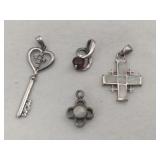 Silver necklace pendants marked 925.   .175oz