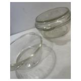 8ï¿½ Pyrex clear glass casserole dish with matching