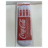 5-1/8 in x 17-3/8 in metal Coca-Cola thermometer