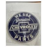 12 in round metal Chevrolet sign
