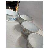 8 1/4ï¿½ squirt Enamel pot with turquoise pattern