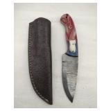 Damascus style hunting knife 4' blade w/stealth
