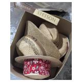 Stetson box with vintage fashion & sun hats
