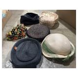 Various decorative & floral vintage ladies hats