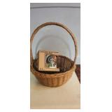 Wicker basket and ceramic mug