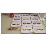 Faux pink fur strip lashes, bouncy eyeshadow,