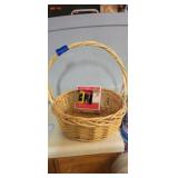 Wicker basket and holiday mug