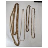 Gold tone chain necklaces