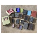 Variety of old Bibles, hymns, readers, some