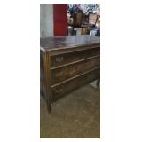 Wooden weathered , 3 drawer chest of drawers