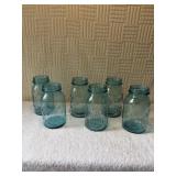 Six ball canning jars, blue
