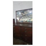 Mirrored 8 drawer dresser 56x22x34.5in