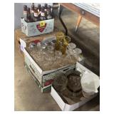 Bar take all: glassware, vintage Miller calendar,