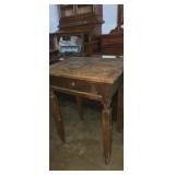 Wooden single drawer side table 22x18x29in (needs