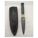 Damascus style dagger 4' blade w/stealth