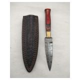 Damascus style dagger 4' blade w/stealth